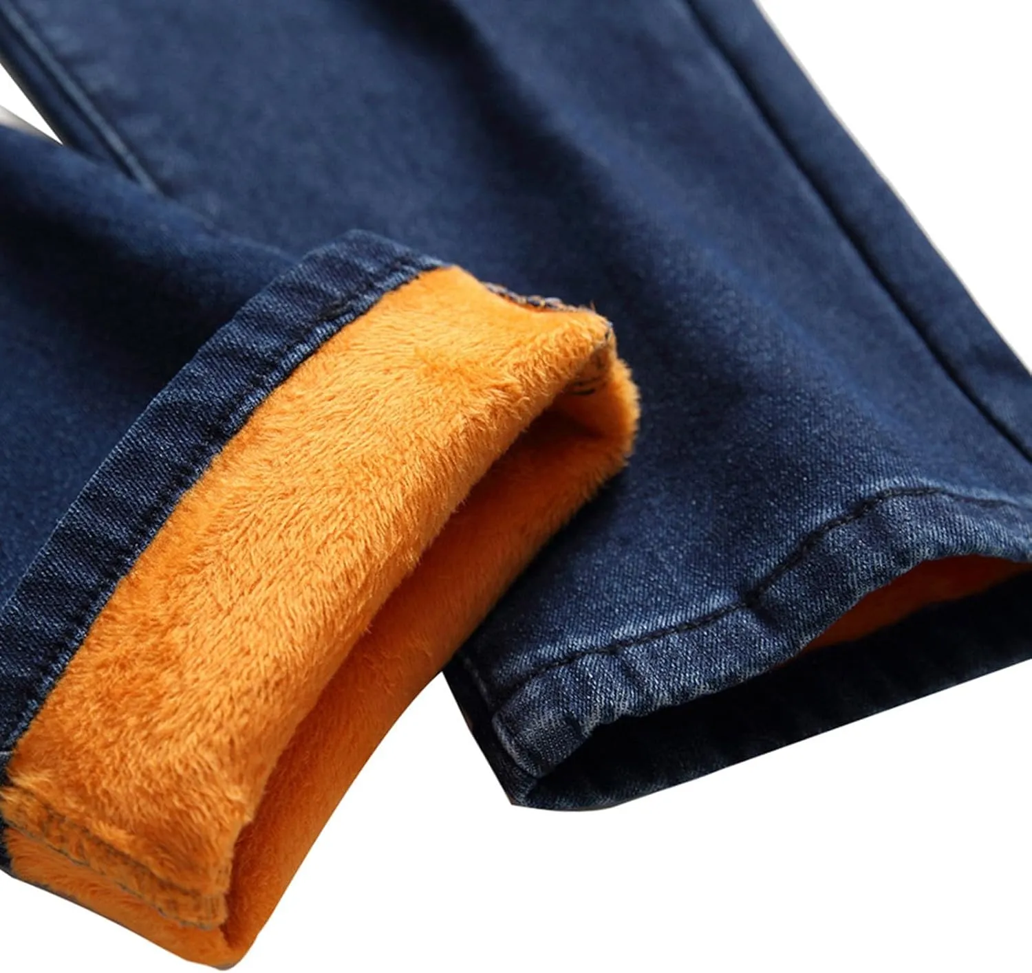 Fleece Lined Jeans Men,Winter Flannel Lined Jeans for Men Thermal Thicken Stretch Warm Denim Pants