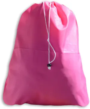 Fluorescent Pink Travel Laundry Bag, Drawstring, Lock Closure