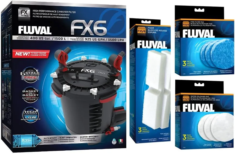 Fluval Fx6 Aquarium Canister Filter (FX-6 Filter Package)