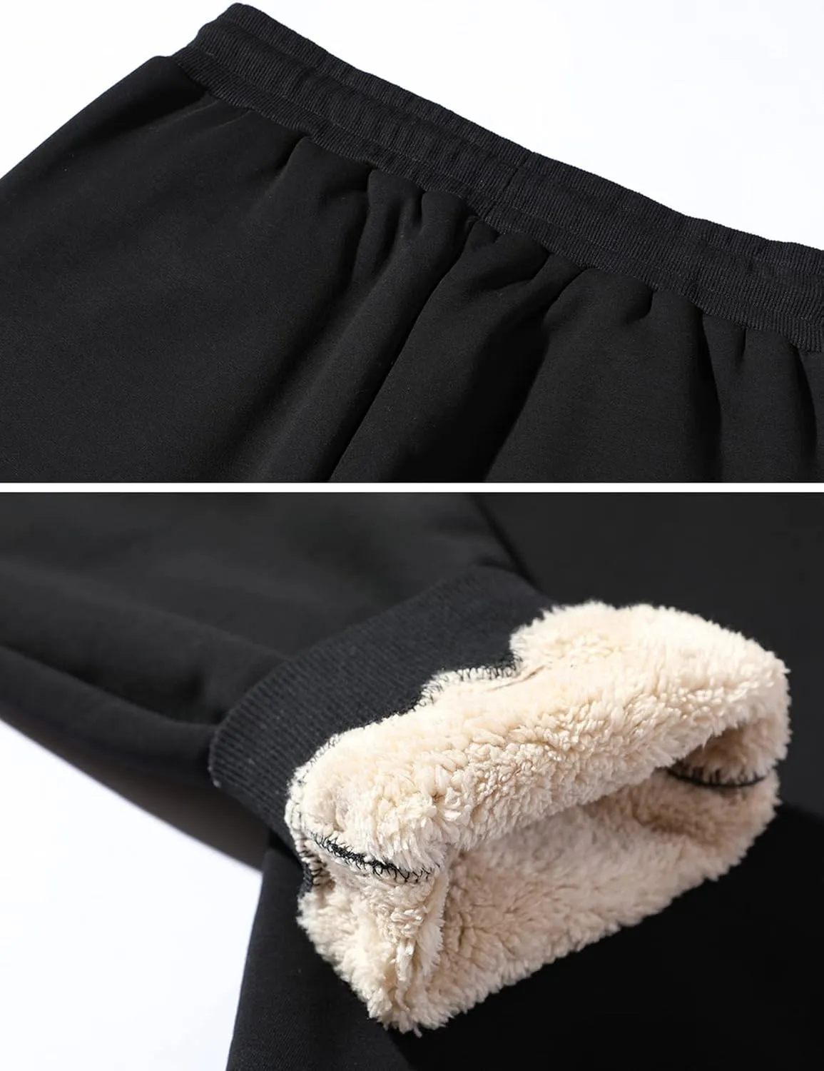 Flygo Men's Fleece Lined Sherpa Sweatpants Winter Warm Pants Jogger Lounge Athletic Pant with Pockets