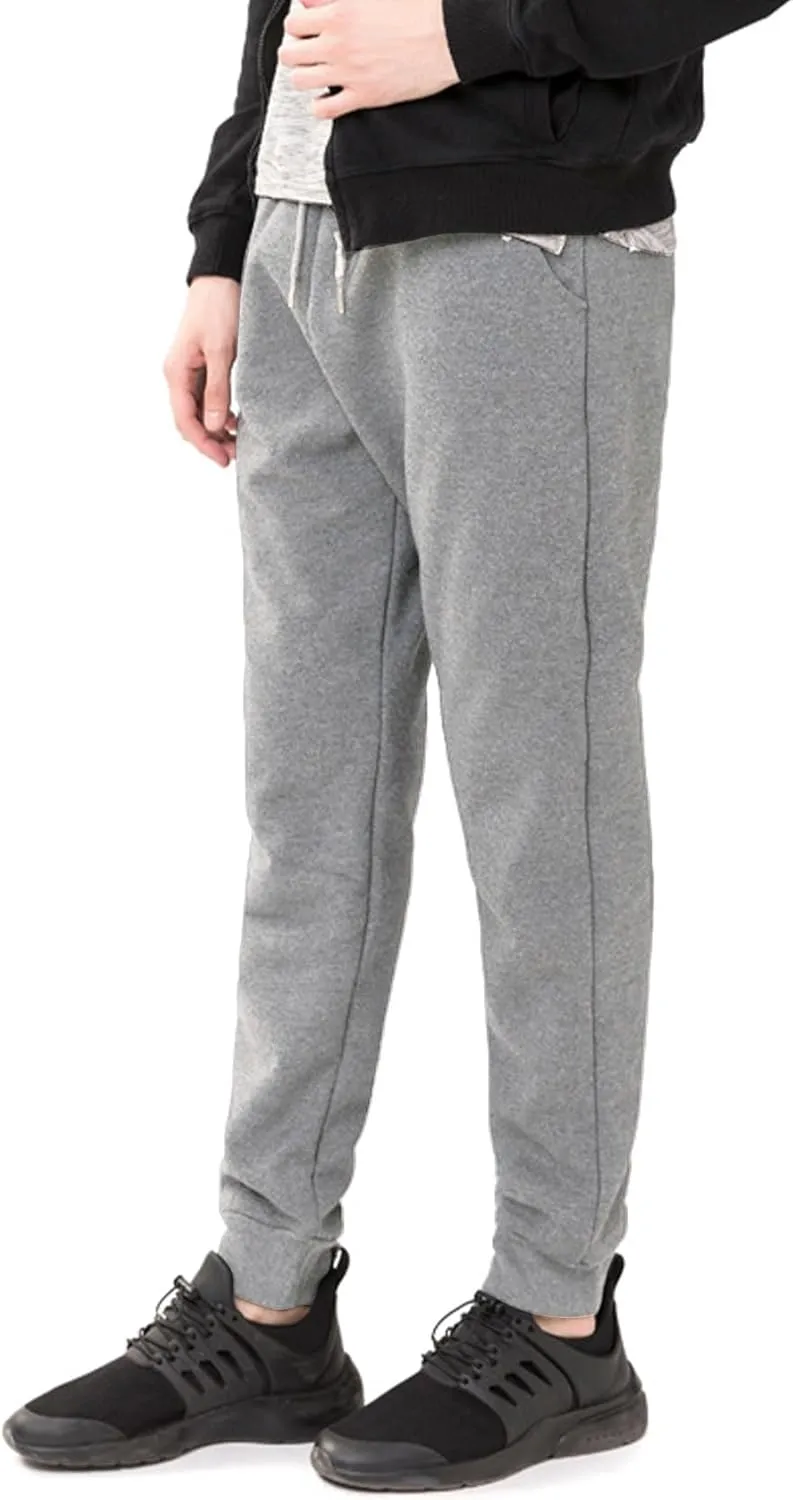 Flygo Men's Fleece Lined Sherpa Sweatpants Winter Warm Pants Jogger Lounge Athletic Pant with Pockets