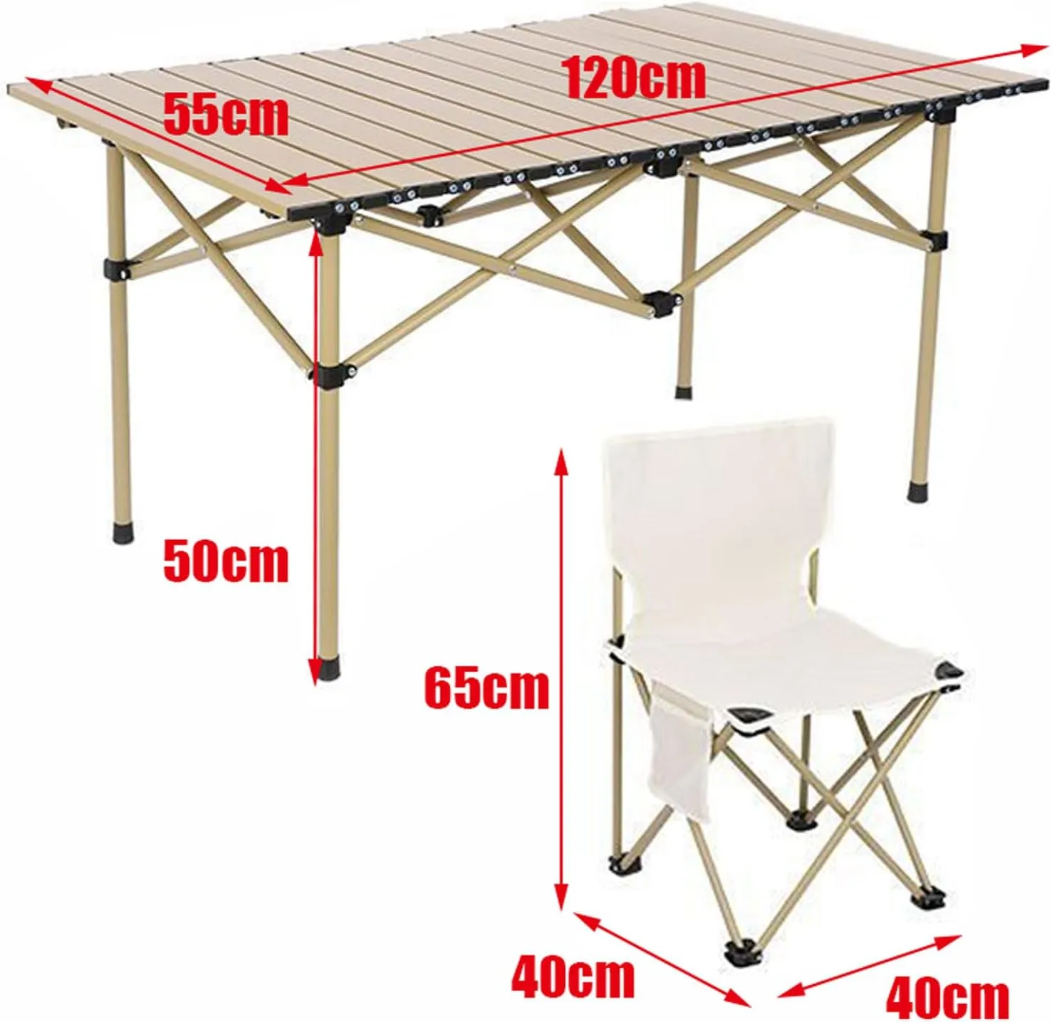 Folding Bea Picnic Tables Collapsible Backpack Lawn air Camping Folding air Set with Roll up Carbon Steel Table for More People Party, BBQ