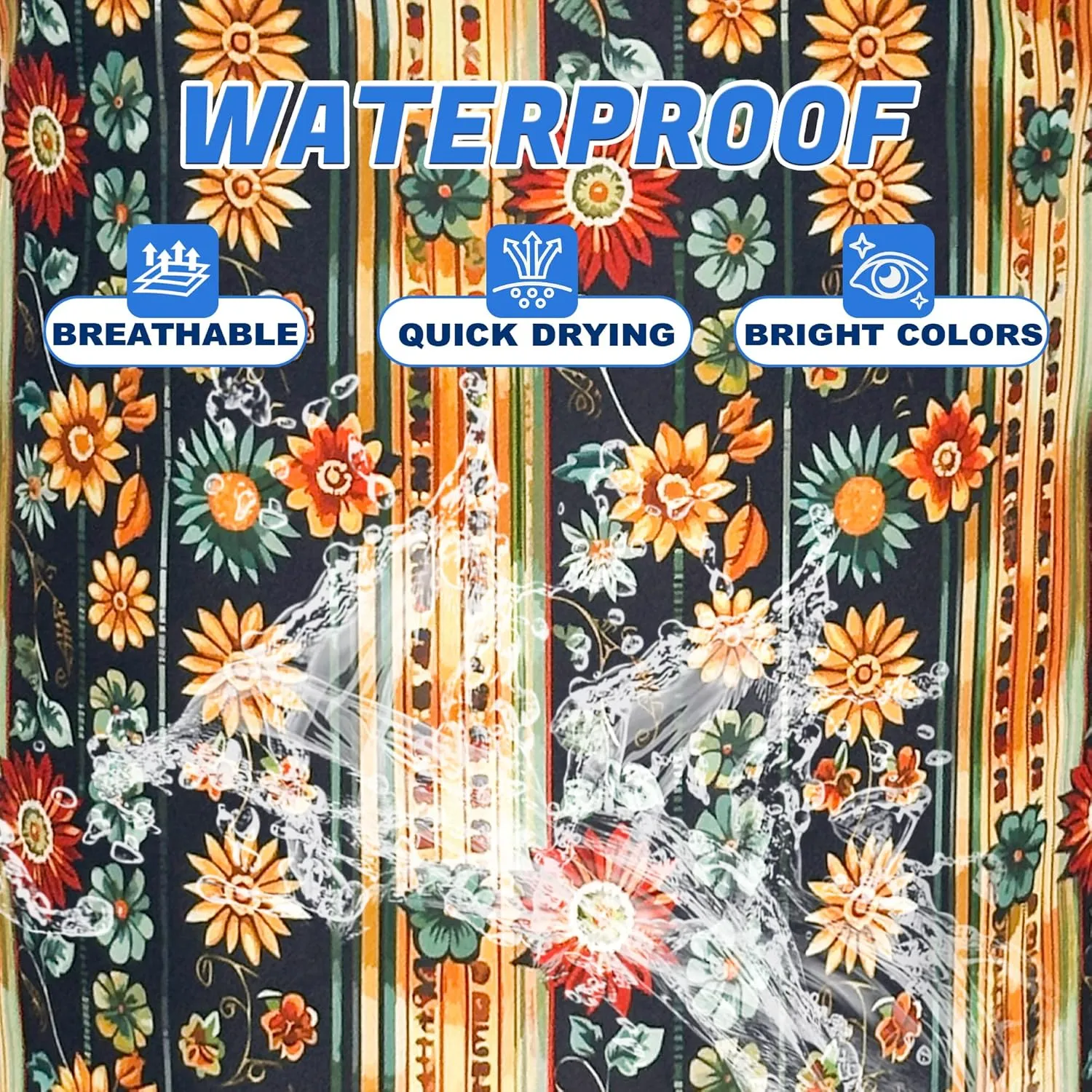 Folk Flower Art Laundry Basket Boho Floral Print Oxford Cloth Laundry Hamper With Handle Foldable Portable Clothes Storage Basket 18.9 X 16.5 Inch Storage Bag For Laundry Room/Bathroom/Bedroom