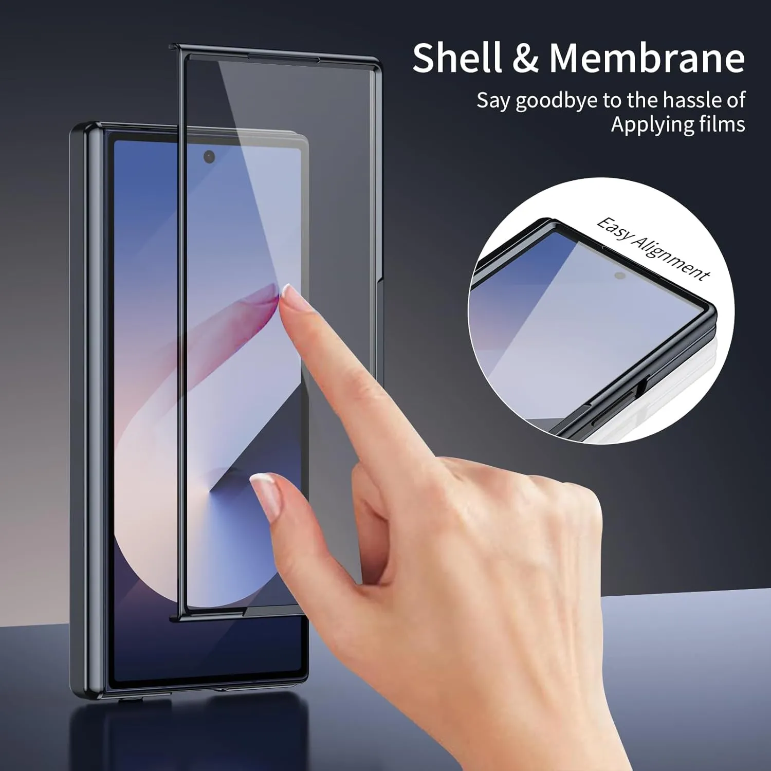 for Samsung Galaxy Z Fold 6 Case with Screen Protector, Hinge Protection Phone Case for Samsung Z Fold 6 5G Protective Case Hard PC Case Cover 360 Shockproof Slim Fit All Inclusive Cases (Black)