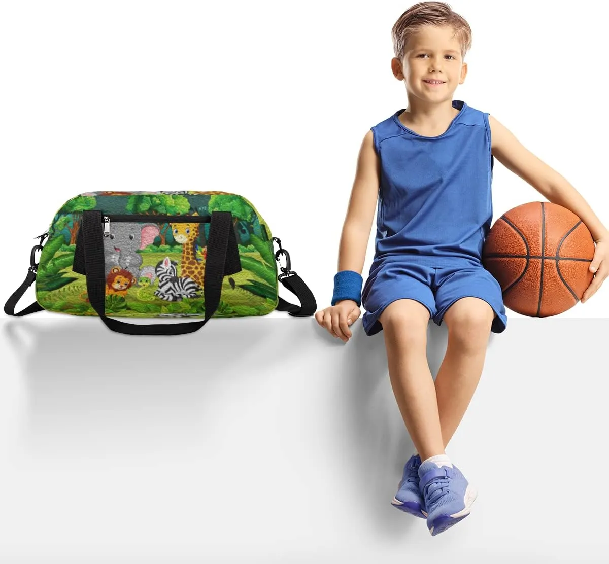 Forest Animals Kids Duffel Bag for Girls Boys Teens, Animals Oil Painting Dance Bag Overnight Small Duffel Bag Carry On Weekend Sports Gym Travel Bag for School Practice Gymnastics Ballet