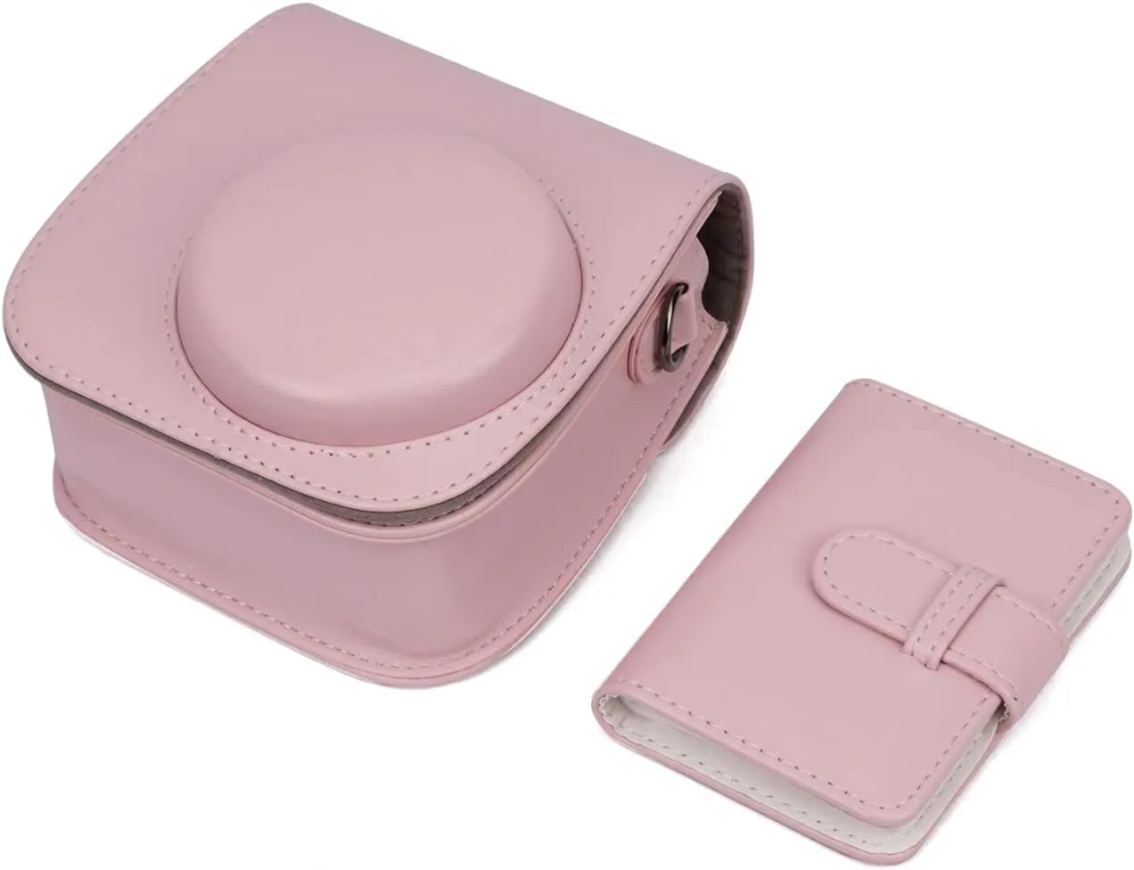 Frankmate Instant Camera Case Compatible with Fujifilm Instax Mini 11/9/8/8  PU Leather Bag with Pocket and Adjustable Shoulder Strap Mini Photo Album (Pink)