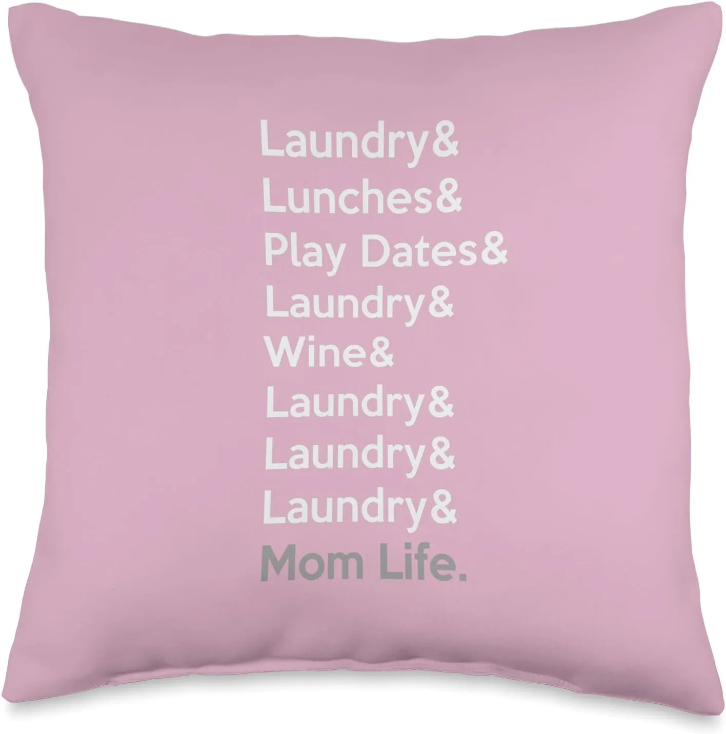 Fred's Threds Life Funny Mama Bear Mother Boy Girl Mom SAHM Wine Throw Pillow, 16x16, Multicolor
