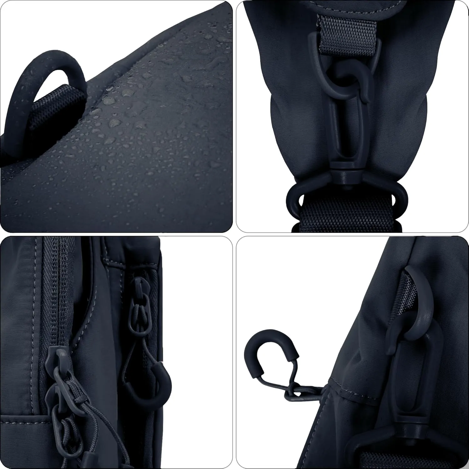FREE ROCK Small Crossbody Sling Bag Mini Nylon Cross Body Bag Hiking Backpack Chest Pack Side Shoulder Bags Purse For Women Men (Black), YJ2024001