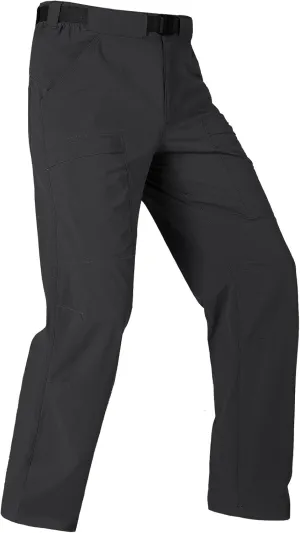 FREE SOLDIER Men's Outdoor Cargo Hiking Pants with Belt Lightweight Waterproof Quick Dry Tactical Pants Nylon Spandex (30W/32L Black)