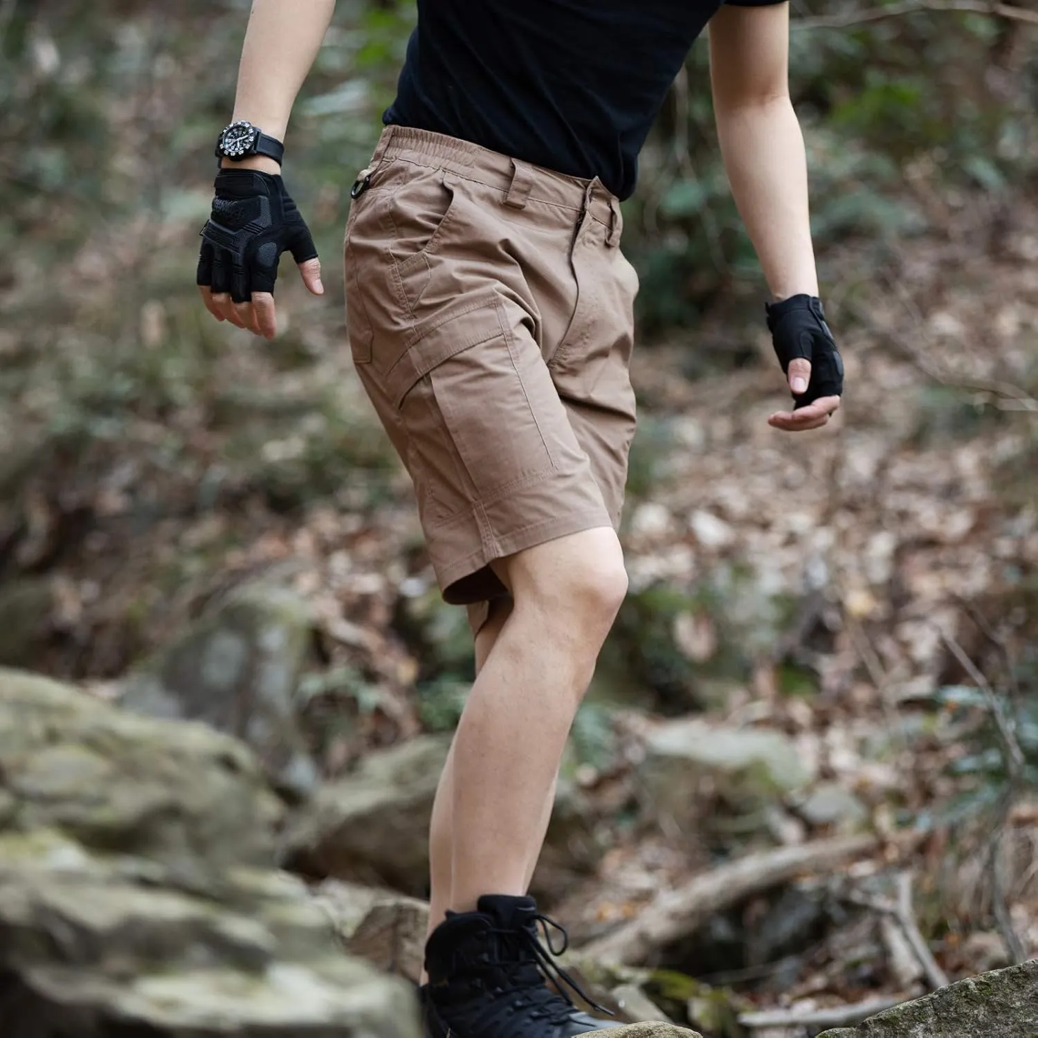 FREE SOLDIER Men's Water Resistant Tactical Hiking Shorts Relaxed Fit Work Cargo Shorts