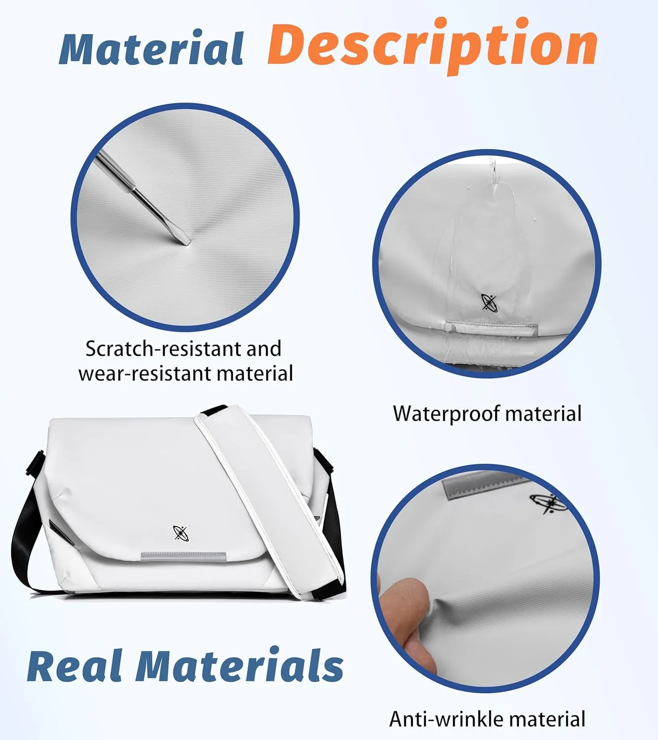 FSD.WG Men Messenger Bag Laptop Bag Shoulder Bag Large Capacity Computer Casual Bag for Work College Travel big size