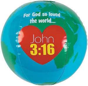 Fun Express - Inflatable 10" God Loves The World Globes - Great for Sunday School and Vacation Bible School - Beach Balls - 12 Pieces