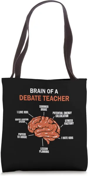 Funny Brain of a Debate Teacher Tote Bag