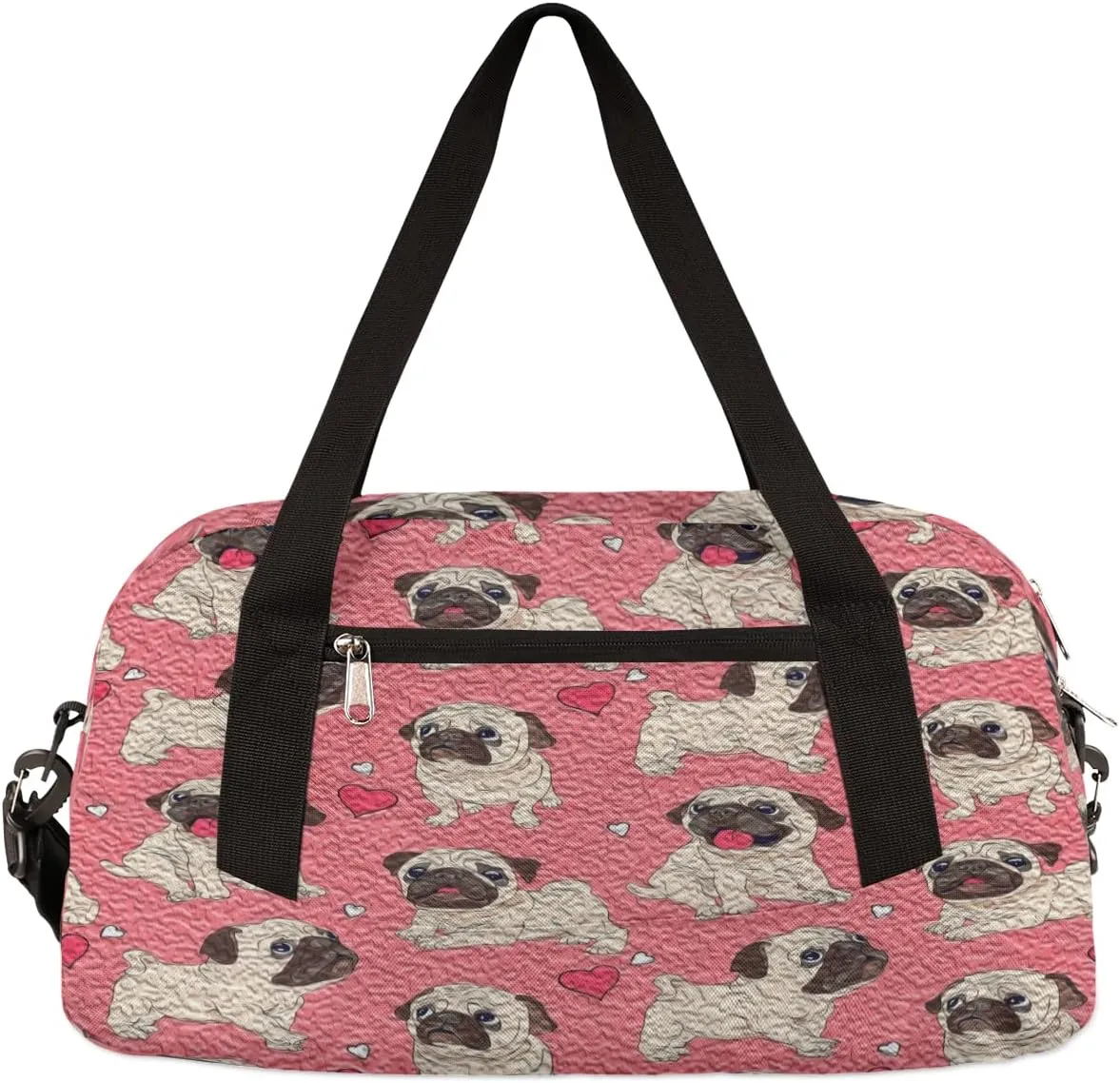 Funny Cartoon Dog Puppy Kids Duffel Bag for Girls Boys Teens, Dog Oil Painting Dance Bag Overnight Small Duffel Bag Carry On Weekend Sports Gym Travel Bag for School Practice Gymnastics Ballet