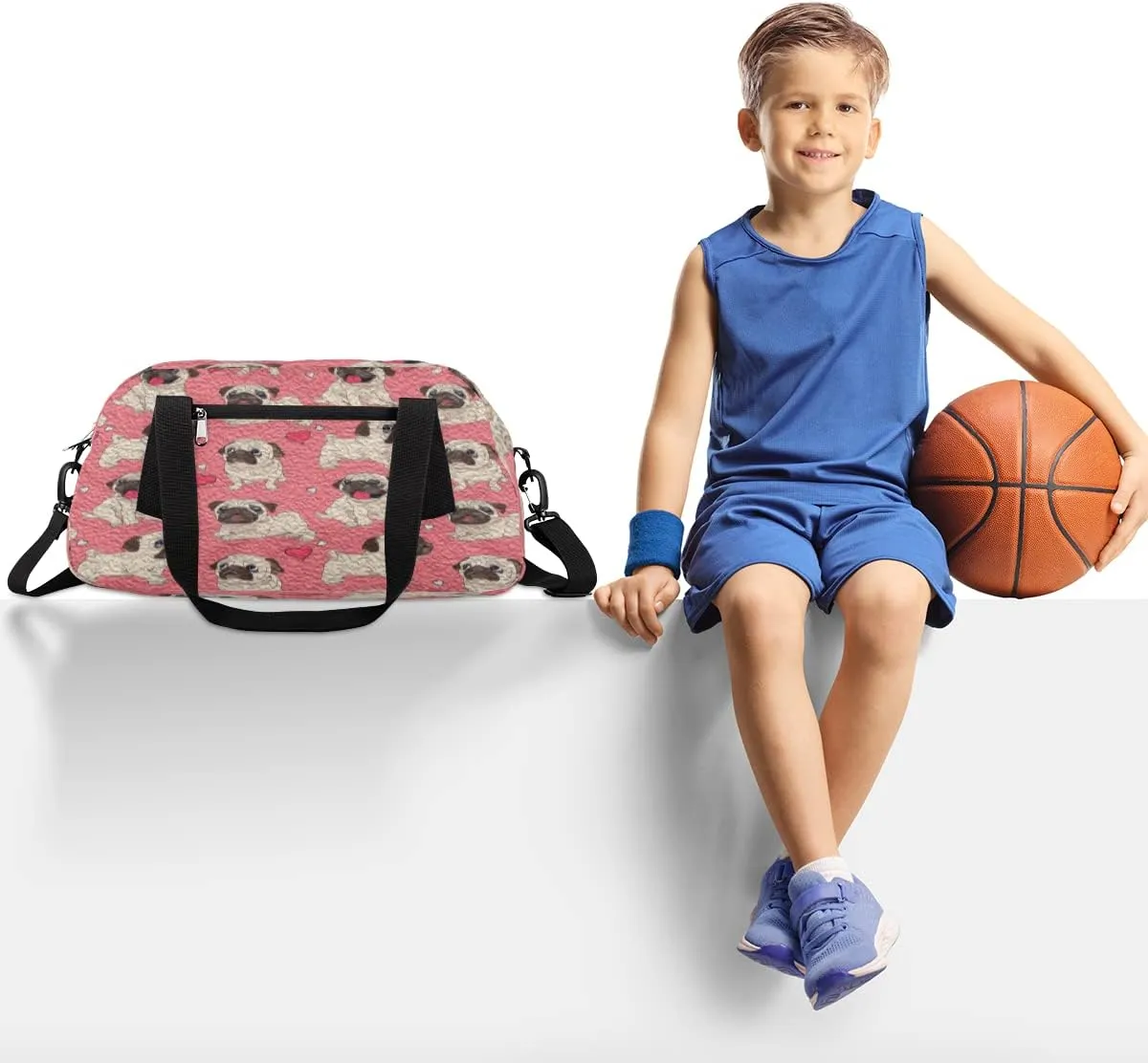 Funny Cartoon Dog Puppy Kids Duffel Bag for Girls Boys Teens, Dog Oil Painting Dance Bag Overnight Small Duffel Bag Carry On Weekend Sports Gym Travel Bag for School Practice Gymnastics Ballet