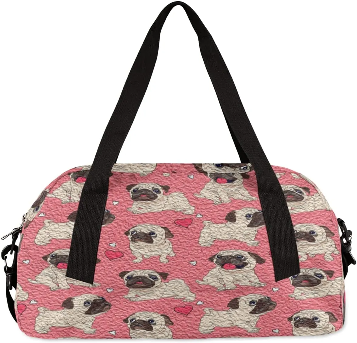 Funny Cartoon Dog Puppy Kids Duffel Bag for Girls Boys Teens, Dog Oil Painting Dance Bag Overnight Small Duffel Bag Carry On Weekend Sports Gym Travel Bag for School Practice Gymnastics Ballet