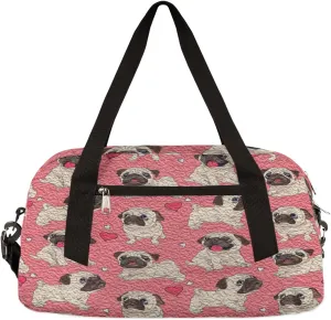 Funny Cartoon Dog Puppy Kids Duffel Bag for Girls Boys Teens, Dog Oil Painting Dance Bag Overnight Small Duffel Bag Carry On Weekend Sports Gym Travel Bag for School Practice Gymnastics Ballet