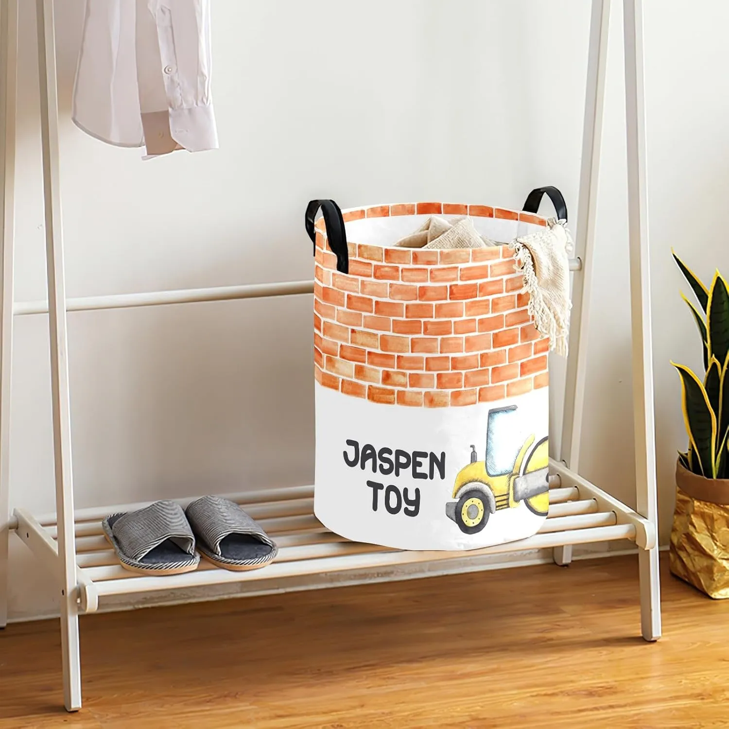 Funny Cartoon Roller Truck Personalized Laundry Basket Laundry Hamper Clothes Bag Collapsible Tall with Handles,Waterproof,Storage Baskets for Bathroom College Dorm Family Essentials