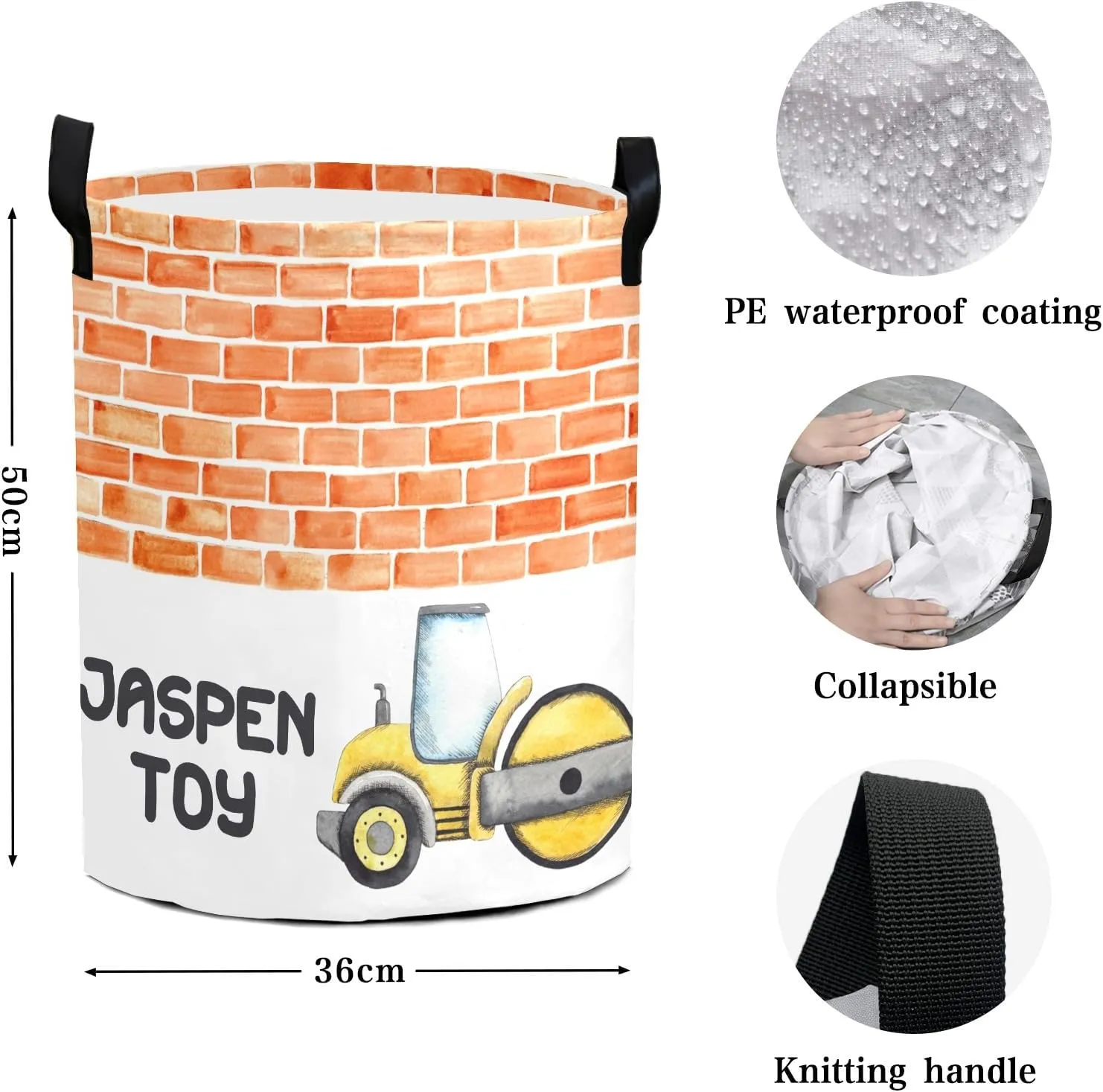 Funny Cartoon Roller Truck Personalized Laundry Basket Laundry Hamper Clothes Bag Collapsible Tall with Handles,Waterproof,Storage Baskets for Bathroom College Dorm Family Essentials