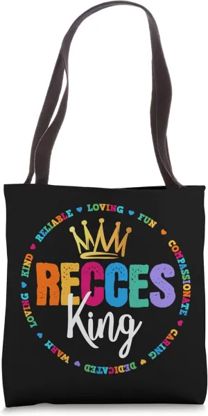 Funny Recess KING Crew Team School Teachers Students Monitor Tote Bag