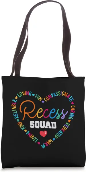 Funny School for Teachers Students Monitor Recess Crew Team Tote Bag