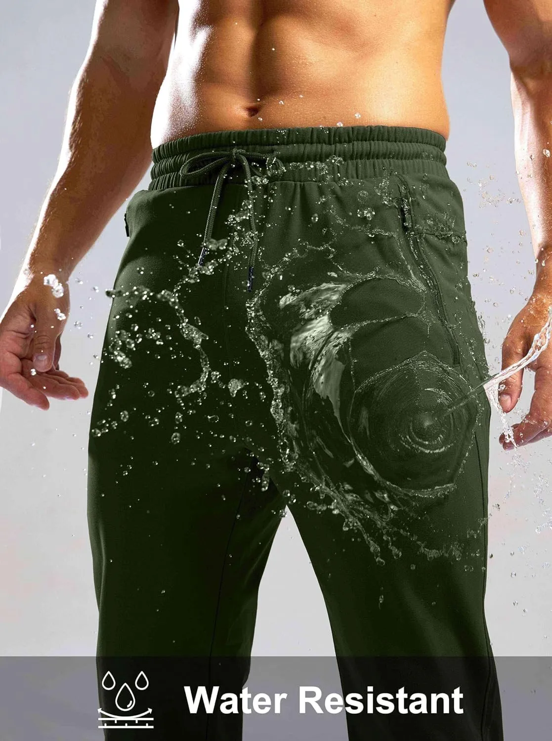 G Gradual Men's Fleece Lined Winter Pants with 3 Zipper Pockets Warm Athletic Joggers Workout Running Sweatpants for Men