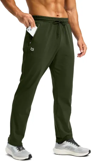 G Gradual Men's Fleece Lined Winter Pants with 3 Zipper Pockets Warm Athletic Joggers Workout Running Sweatpants for Men