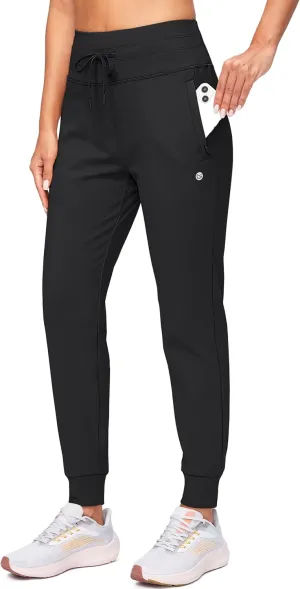 G Gradual Women's Fleece Lined Joggers High Waisted Water Resistant Thermal Winter Sweatpants Running Hiking Pockets