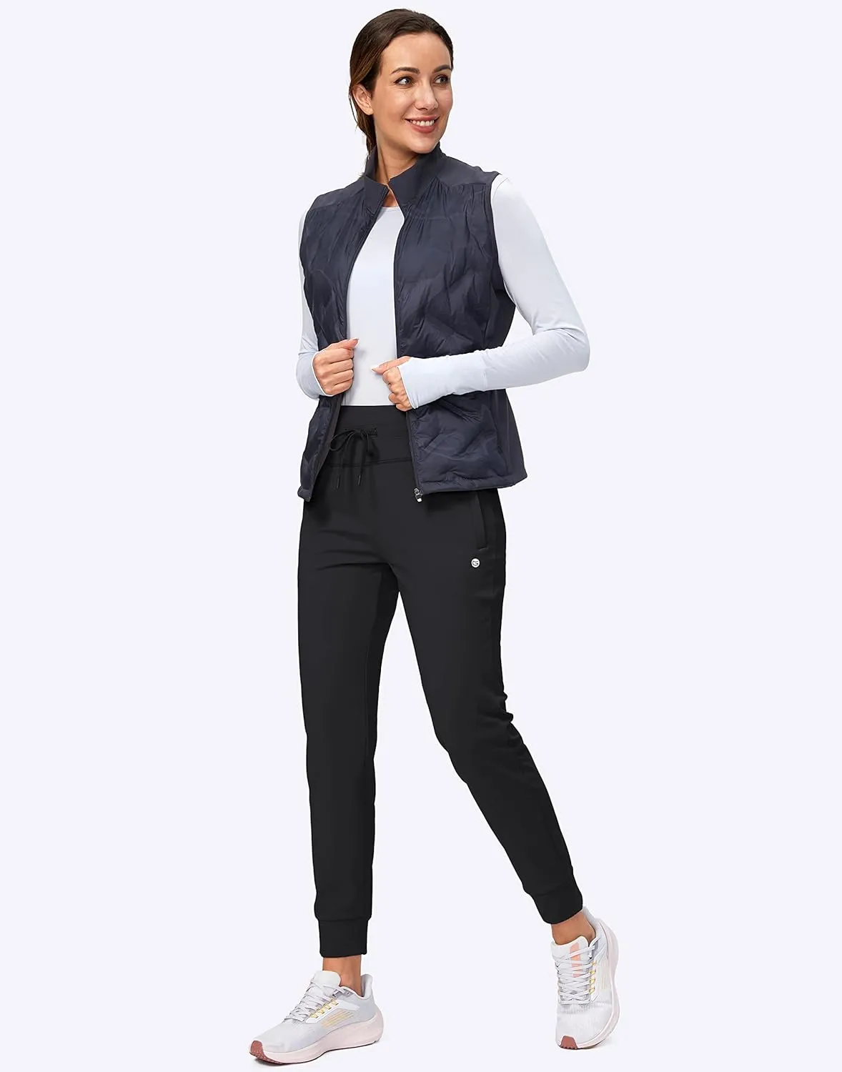 G Gradual Women's Fleece Lined Joggers High Waisted Water Resistant Thermal Winter Sweatpants Running Hiking Pockets