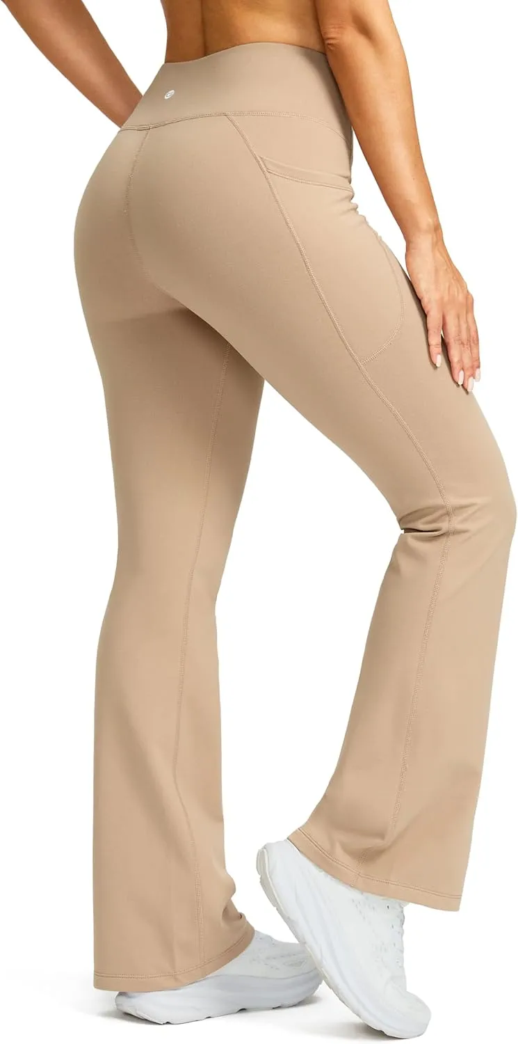 G Gradual Women's Fleece Lined Pants High Waist Winter Thermal Warm Flare Leggings Hiking Yoga Pants Women with Pockets