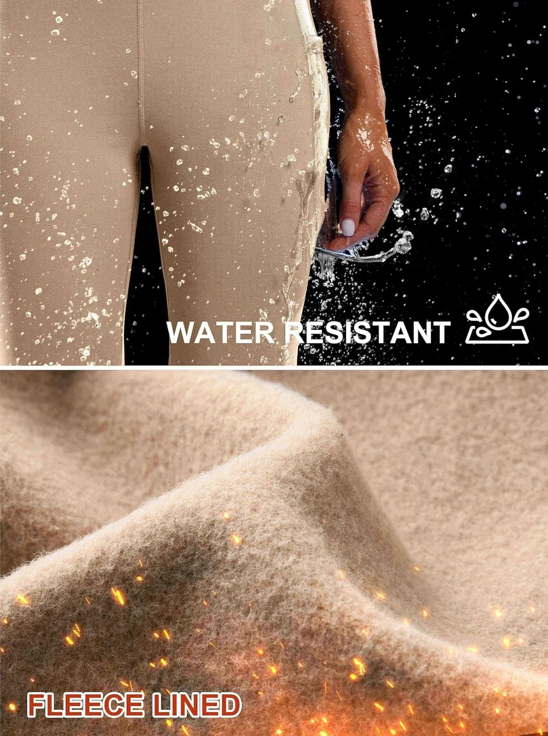 G Gradual Women's Fleece Lined Pants High Waist Winter Thermal Warm Flare Leggings Hiking Yoga Pants Women with Pockets