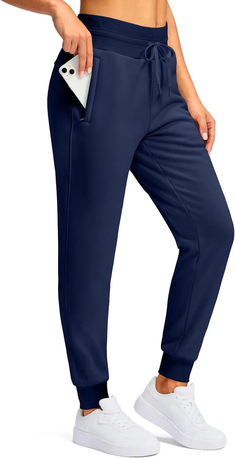 G Gradual Women's Sherpa Fleece Lined Pants with Zipper Pockets Winter Warm Joggers High Waisted Fleece Sweatpants