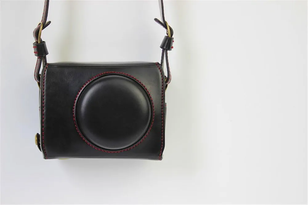 G7X Mark II Case, PU Leather FullBody Camera Case Bag for Canon PowerShot G7 X Mark II, Black