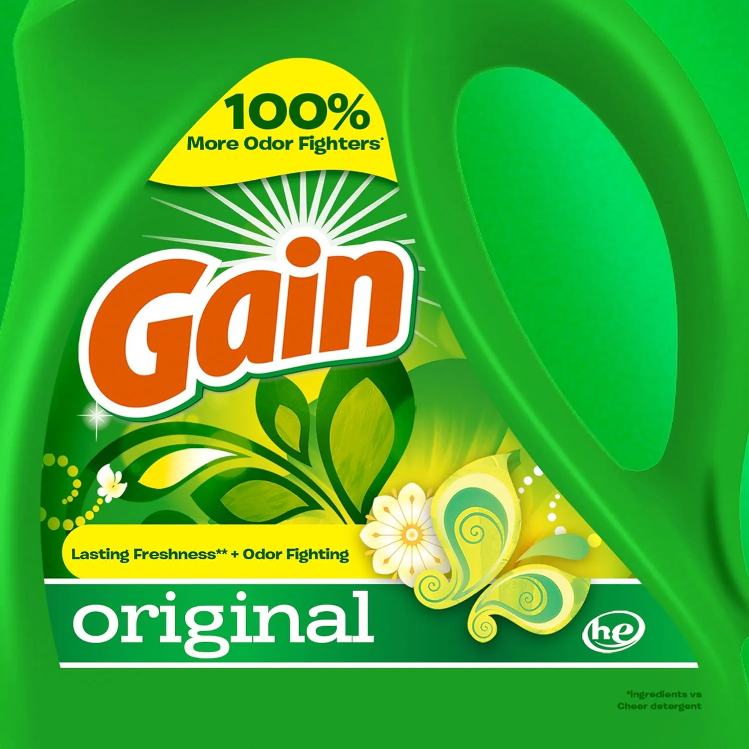Gain   Aroma Boost Laundry Detergent Liquid, Original Scent, 107 Loads, 154 fl oz, HE Compatible Laundry Soap with Febreze and Oxi, Gain Laundry Detergent, Liquid Laundry Detergent
