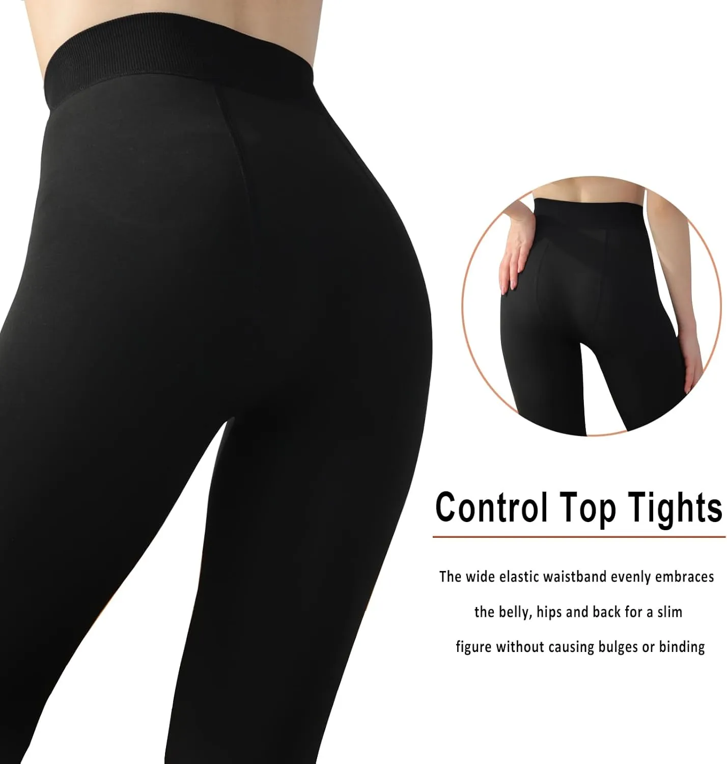 G&Y Fleece Lined Tights for Women -200D Therma Leggings Opaque Warm Winter Pantyhose