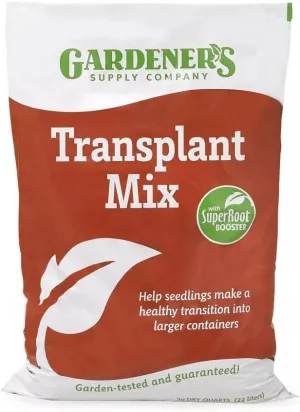 Gardeners Supply Company Transplant Gardening Mix | Premium Planting Soil with SuperRoot Booster to Help Transplants Grow and Thrive | 20 Quart Bag