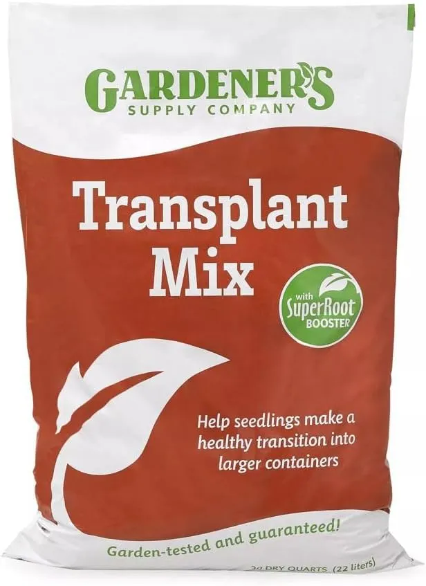 Gardeners Supply Company Transplant Gardening Mix | Premium Planting Soil with SuperRoot Booster to Help Transplants Grow and Thrive | 20 Quart Bag