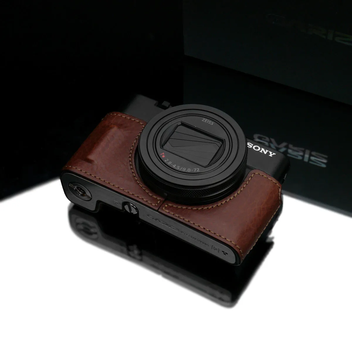 Gariz HG-RX100M6BR Leather Camera Half Case Brown for Sony RX100M6 RX100VI