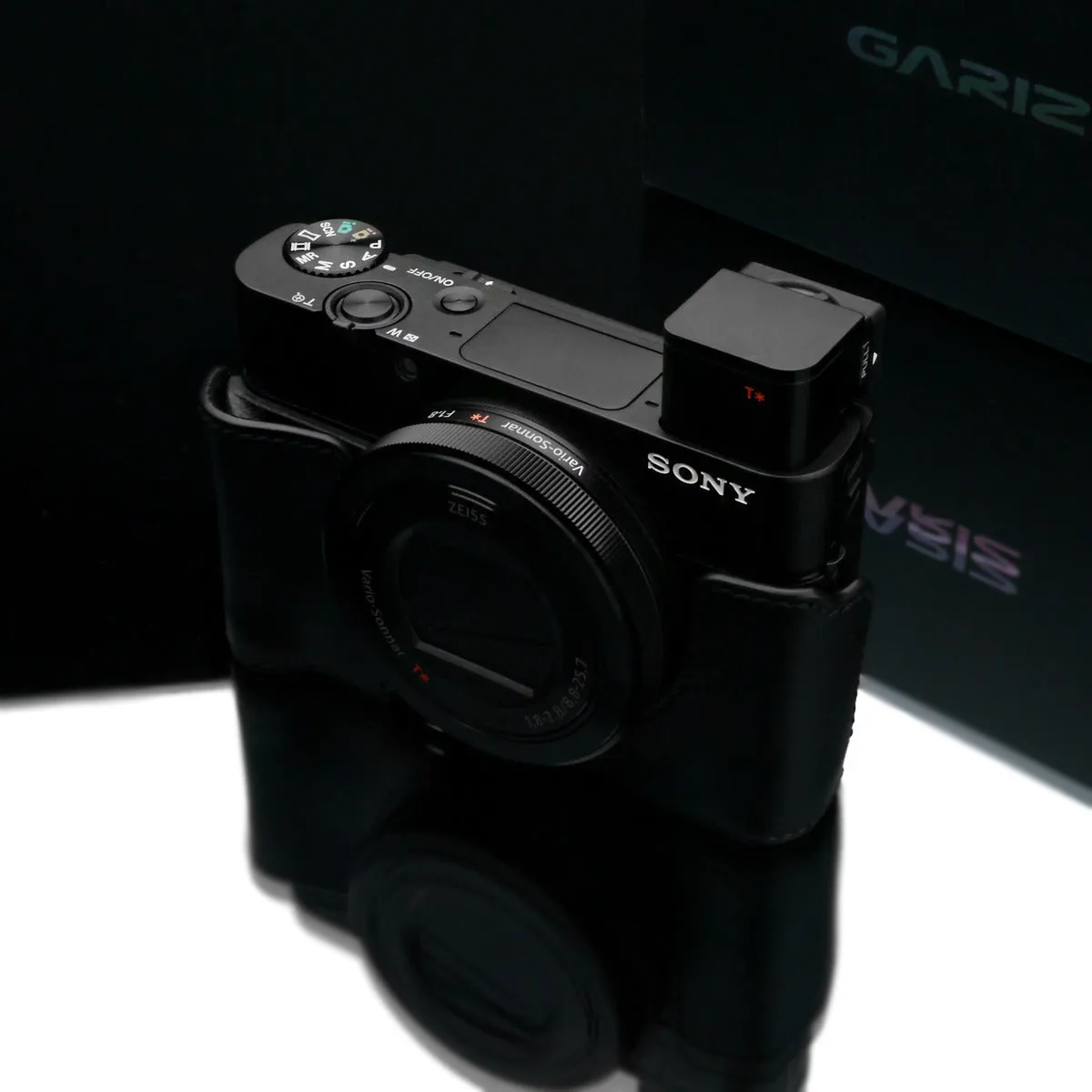 Gariz Sony RX100 MK3 / MK4 Black Leather Camera Half Case XS-CHRX100M3BK (Grip Version)