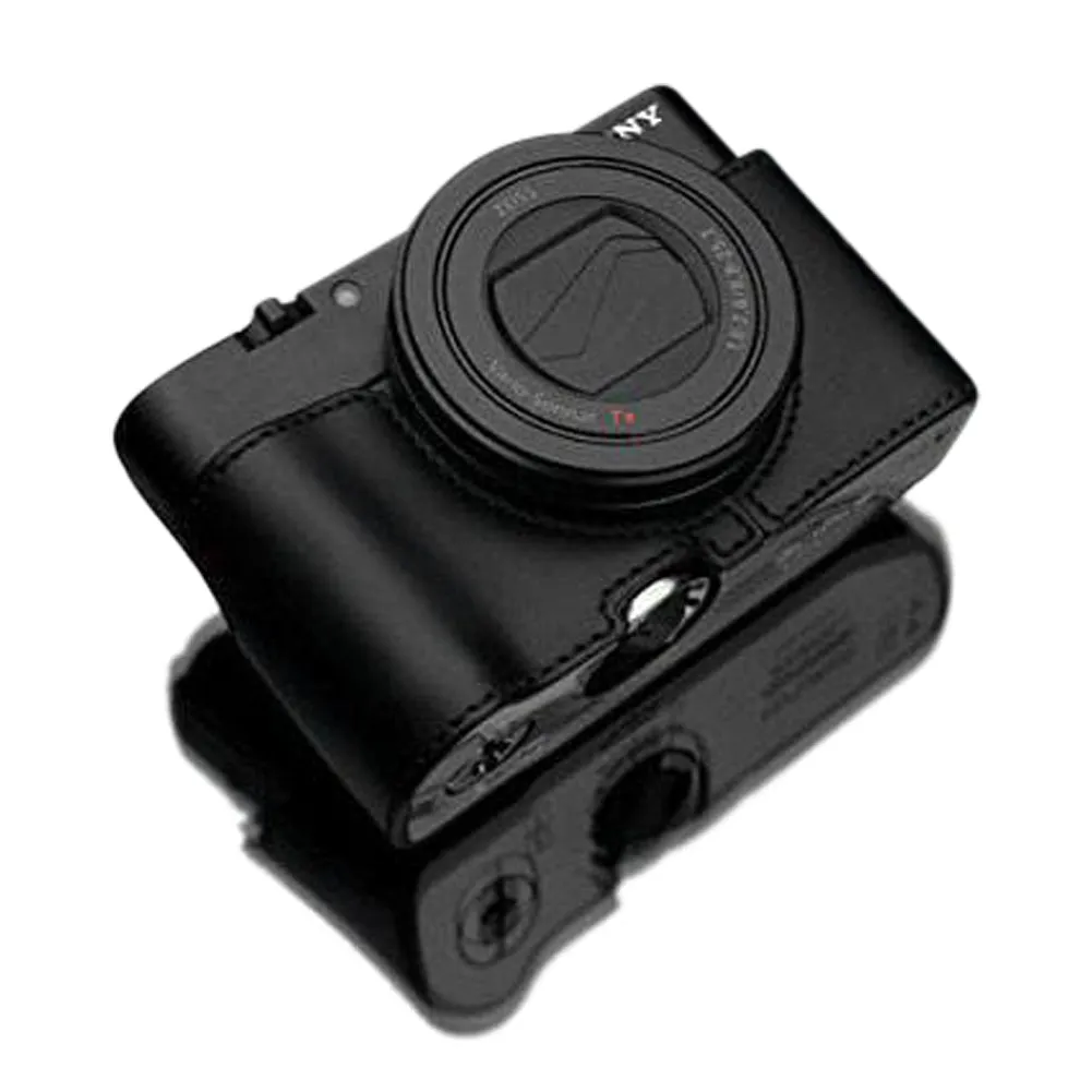 Gariz Sony RX100 MK3 / MK4 Black Leather Camera Half Case XS-CHRX100M3BK (Grip Version)