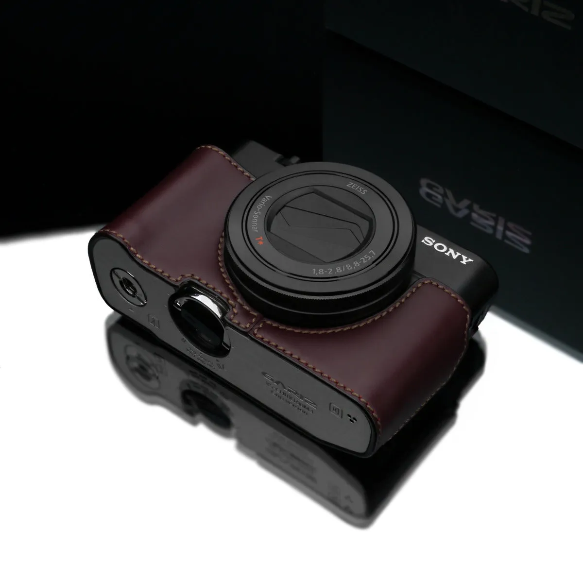 Gariz Sony RX100 MK3 / MK4 Brown Leather Camera Half Case XS-RX100M3BR (Grip Version)