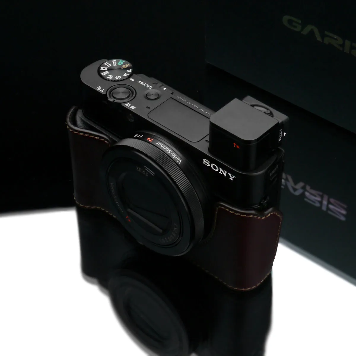 Gariz Sony RX100 MK3 / MK4 Brown Leather Camera Half Case XS-RX100M3BR (Grip Version)