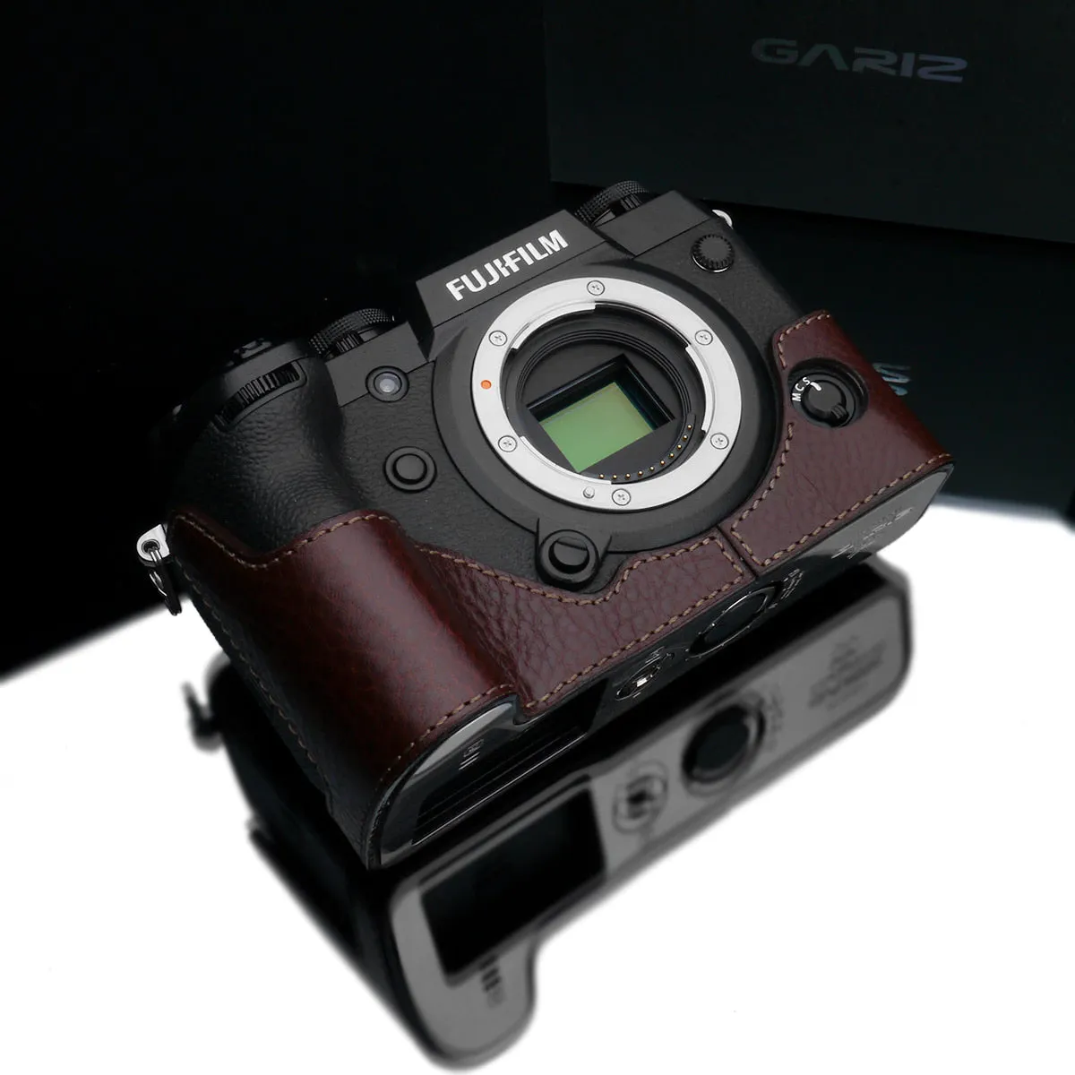 Gariz XS-CHXH1BR Leather Camera Half Case Brown for Fujifilm X-H1
