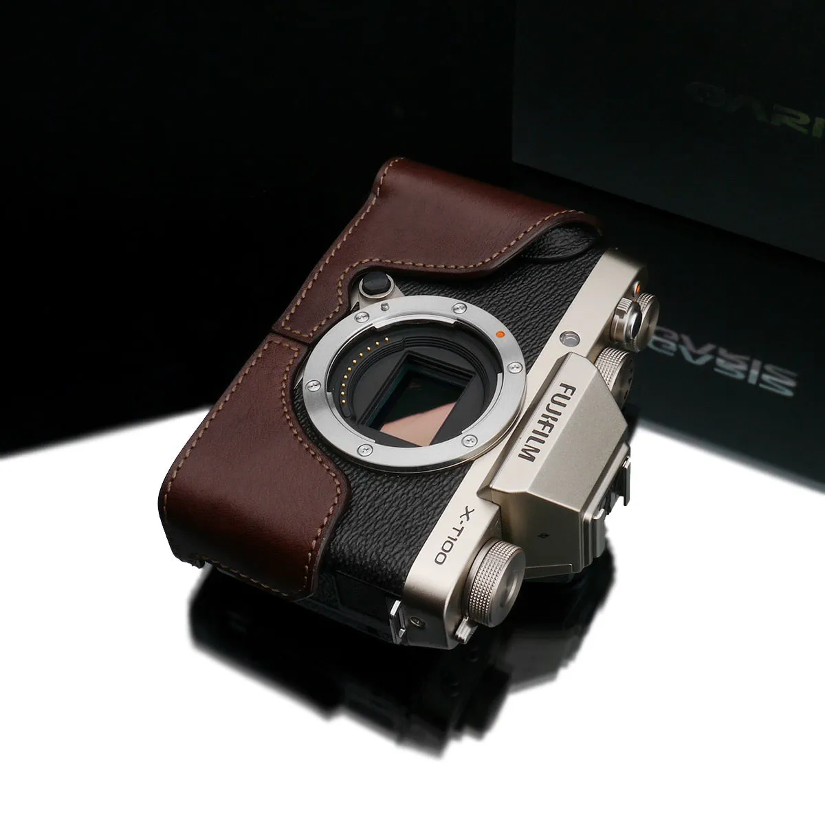 Gariz XS-CHXT100BR Leather Camera Half Case w/ Capfix Brown for Fujifilm X-T100
