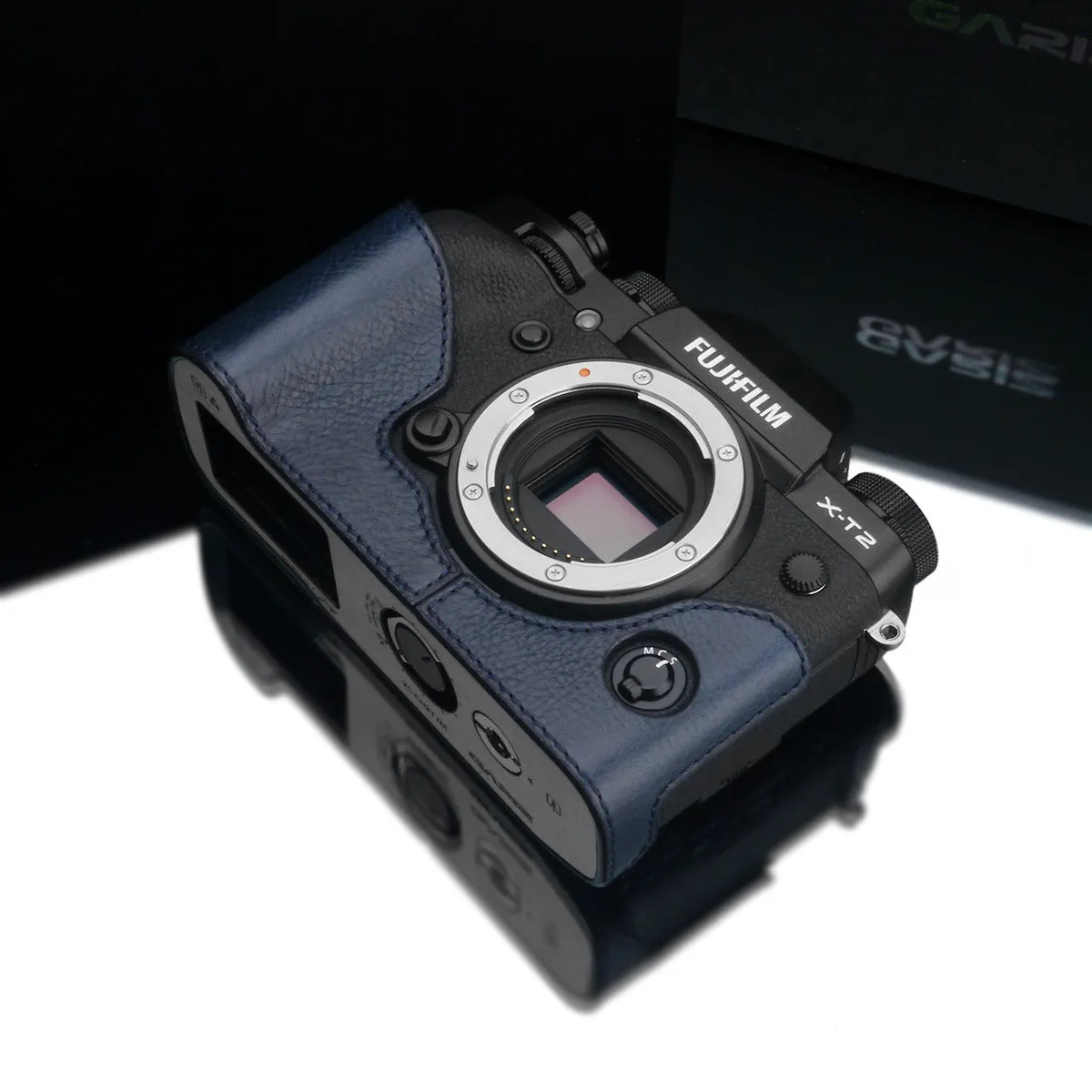 Gariz XS-CHXT2NV Navy Genuine Leather Half Case for Fujifilm Fuji X-T2 / X-T3
