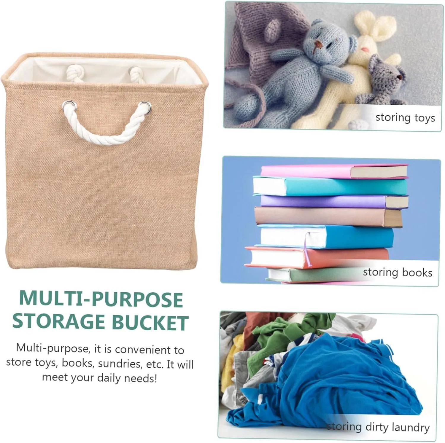 Garneck Folding Laundry Basket Hamper Foldable Laundry Basket Laundry Baskets Kids Storage Organizer for Toys Fabric Baskets Wheeled Storage Bin Foldable Basket Laundry Basket with Wheels, 33X33CM