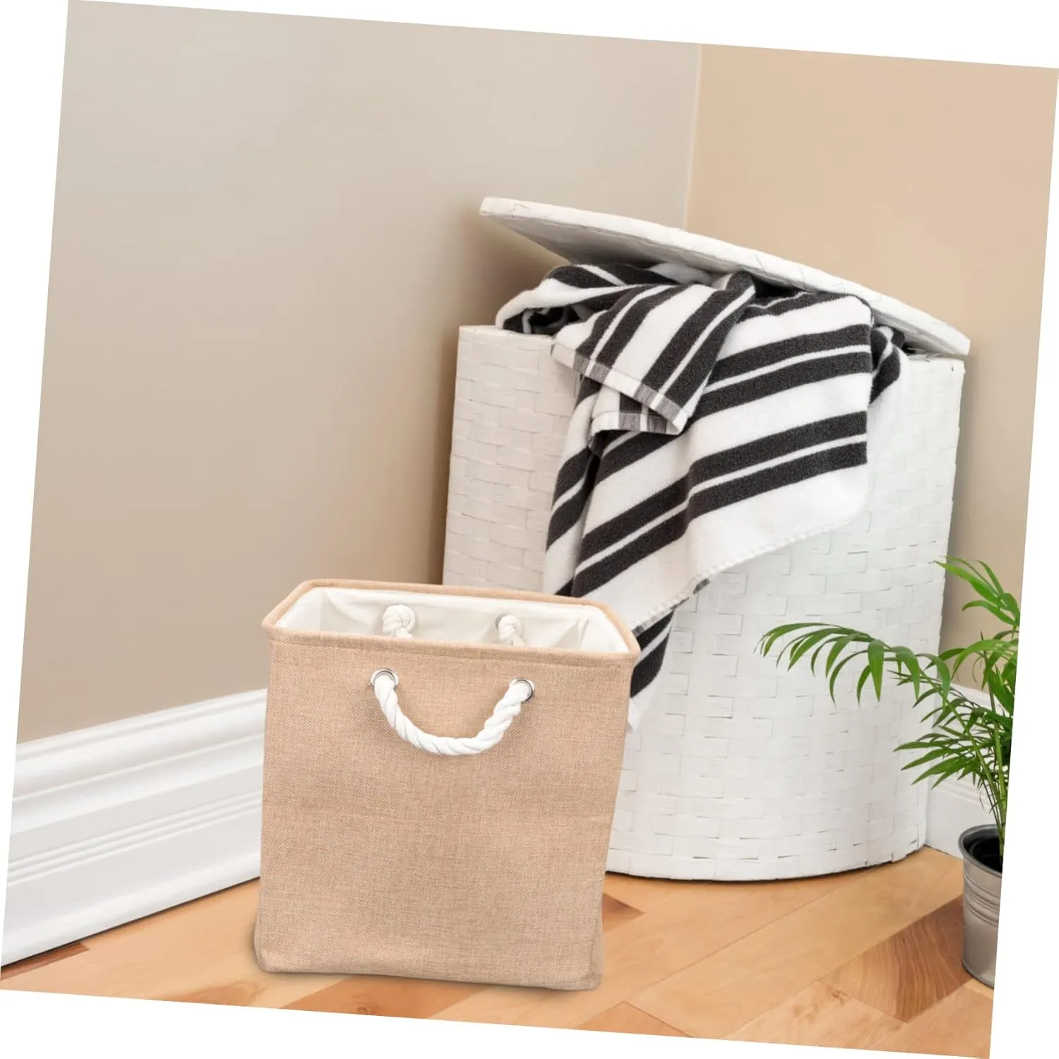 Garneck Folding Laundry Basket Hamper Foldable Laundry Basket Laundry Baskets Kids Storage Organizer for Toys Fabric Baskets Wheeled Storage Bin Foldable Basket Laundry Basket with Wheels, 33X33CM