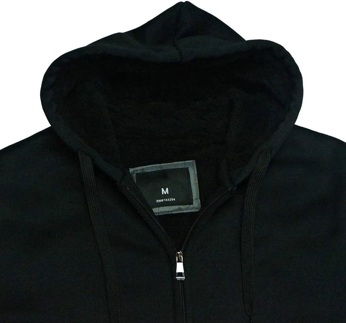 Gary Com Heavyweight Sherpa Hoodies for Men, Thick Fleece Lined Full Zip Up Winter Warm Sweatshirts Work Jackets