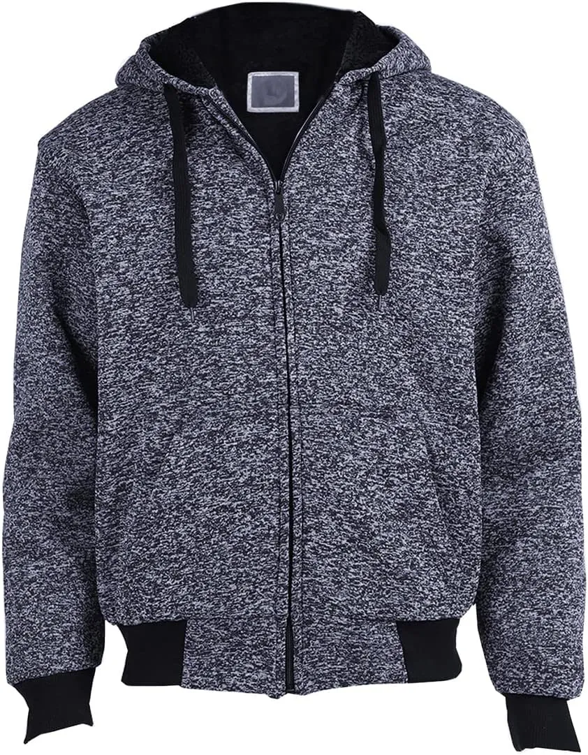 Gary Com Heavyweight Sherpa Hoodies for Men, Thick Fleece Lined Full Zip Up Winter Warm Sweatshirts Work Jackets
