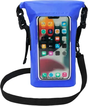 geckobrands Waterproof Phone Tote with 2L Dry Bag and Adjustable Strap – Protect Your Phone and Valuables While on The Go Royal Blue